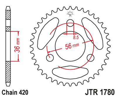 Звезда ведомая JT JTR1780.28 (JTR1780-28) (R1780-28)