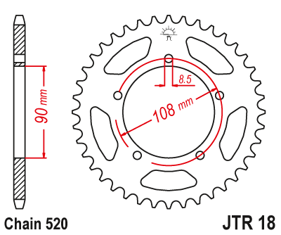 Звезда ведомая JT JTR18.45 (JTR18-45) (R18-45)