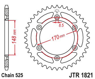 Звезда ведомая JT JTR1821.47 (JTR1821-47) (R1821-47)