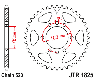 Звезда ведомая JT JTR1825.47 (JTR1825-47) (R1825-47)