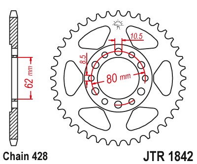 Звезда ведомая JT JTR1842.54 (JTR1842-54) (R1842-54)