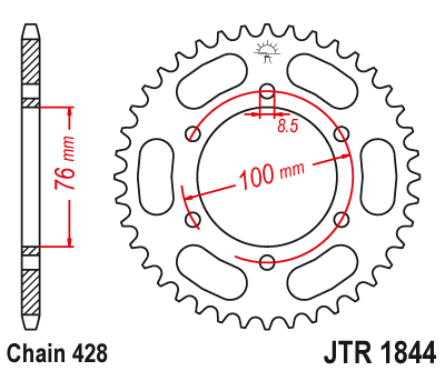 Звезда ведомая JT JTR1844.48 (JTR1844-48) (R1844-48)