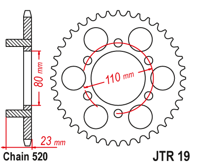 Звезда ведомая JT JTR19.38 (JTR19-38) (R19-38)