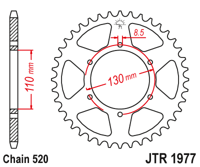Звезда ведомая JT JTR1977.48 (JTR1977-48) (R1977-48)