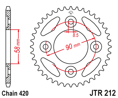 Звезда ведомая JT JTR212.35 (JTR212-35) (R212-35)