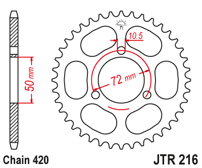 Звезда ведомая JT JTR216.45 (JTR216-45) (R216-45)