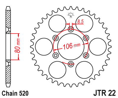 Звезда ведомая JT JTR22.49 (JTR22-49) (R22-49)