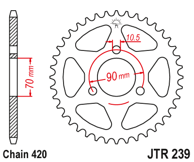 Звезда ведомая JT JTR239.39 (JTR239-39) (R239-39)