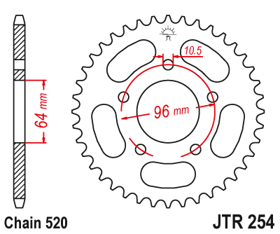 Звезда ведомая JT JTR254.45 (JTR254-45) (R254-45)
