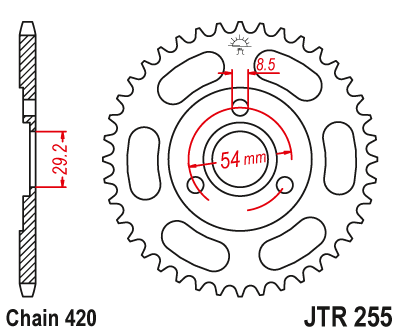 Звезда ведомая JT JTR255.45 (JTR255-45) (R255-45)