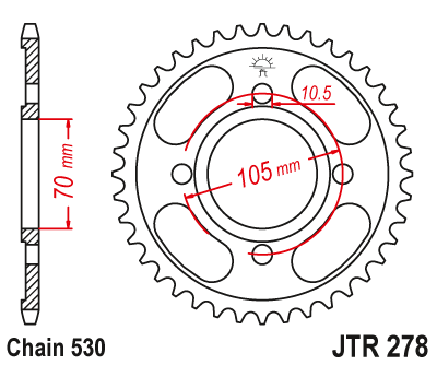 Звезда ведомая JT JTR278.37 (JTR278-37) (R278-37)