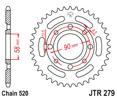 Звезда ведомая JT JTR279.30 (JTR279-30) (R279-30)