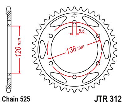 Звезда ведомая JT JTR312.38 (JTR312-38) (R312-38)