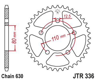 Звезда ведомая JT JTR336.38 (JTR336-38) (R336-38)