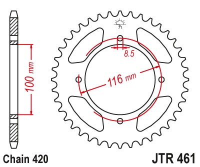 Звезда ведомая JT JTR461.49 (JTR461-49) (R461-49)