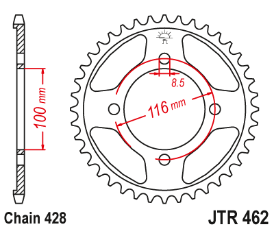Звезда ведомая JT JTR462.50 (JTR462-50) (R462-50)