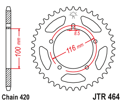 Звезда ведомая JT JTR464.44 (JTR464-44) (R464-44)