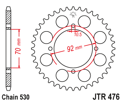 Звезда ведомая JT JTR476.40 (JTR476-40) (R476-40)