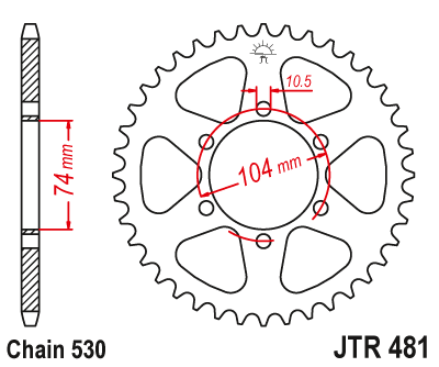 Звезда ведомая JT JTR481.45 (JTR481-45) (R481-45)