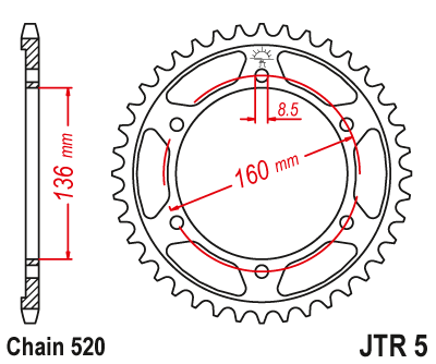 Звезда ведомая JT JTR5.44 (JTR5-44) (R5-44)