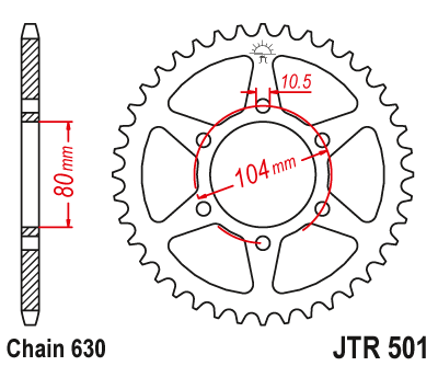 Звезда ведомая JT JTR501.34 (JTR501-34) (R501-34)