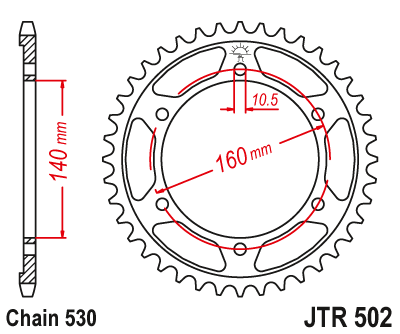 Звезда ведомая JT JTR502.44 (JTR502-44) (R502-44)
