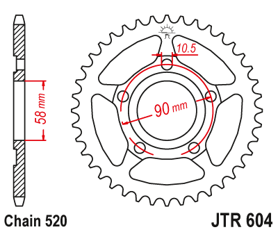Звезда ведомая JT JTR604.40 (JTR604-40) (R604-40)