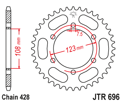 Звезда ведомая JT JTR696.49 (JTR696-49) (R696-49)