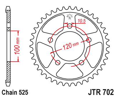 Звезда ведомая JT JTR702.42 (JTR702-42) (R702-42)