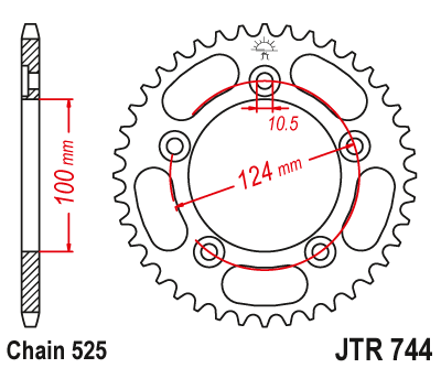 Звезда ведомая JT JTR744.38 (JTR744-38) (R744-38)