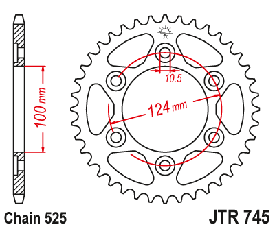 Звезда ведомая JT JTR745.38 (JTR745-38) (R745-38)