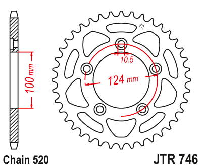Звезда ведомая JT JTR746.39 (JTR746-39) (R746-39) для Ducati Road