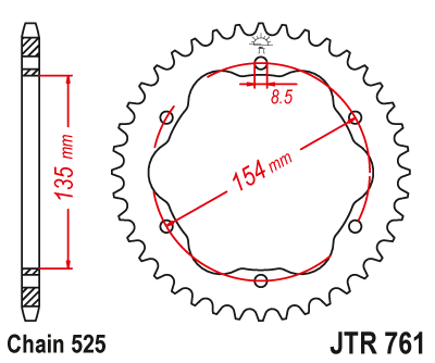 Звезда ведомая JT JTR761.38 (JTR761-38) (R761-38)