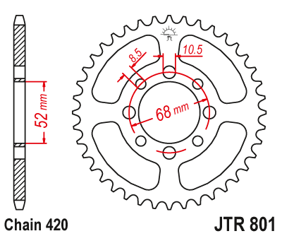 Звезда ведомая JT JTR801.37 (JTR801-37) (R801-37)