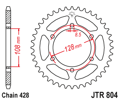 Звезда ведомая JT JTR804.45 (JTR804-45) (R804-45)