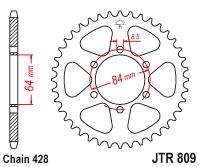 Звезда ведомая JT JTR809.51 (JTR809-51) (R809-51)