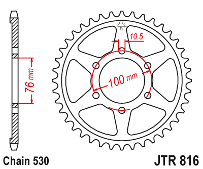 Звезда ведомая JT JTR816.49 (JTR816-49) (R816-49)