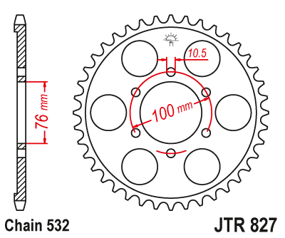 Звезда ведомая JT JTR827.52 (JTR827-52) (R827-52)