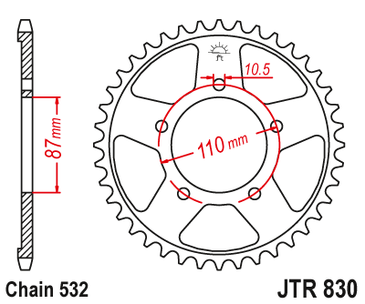 Звезда ведомая JT JTR830.46 (JTR830-46) (R830-46)