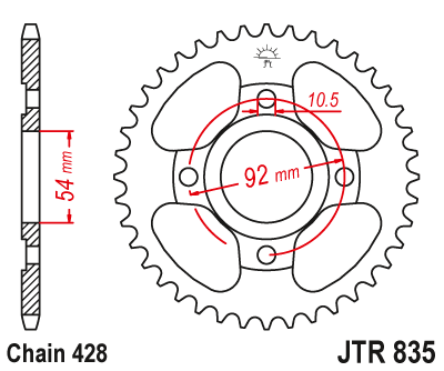 Звезда ведомая JT JTR835.46 (JTR835-46) (R835-46)