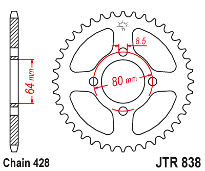 Звезда ведомая JT JTR838.37 (JTR838-37) (R838-37)