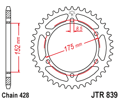Звезда ведомая JT JTR839.57 (JTR839-57) (R839-57)
