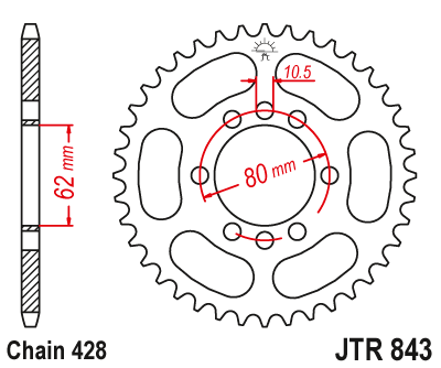 Звезда ведомая JT JTR843.53 (JTR843-53) (R843-53)