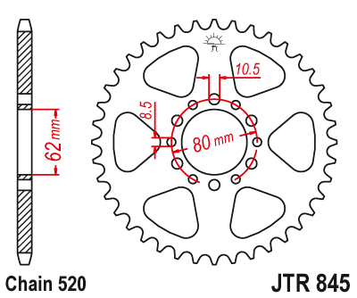 Звезда ведомая JT JTR845.41 (JTR845-41) (R845-41)