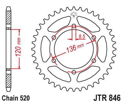 Звезда ведомая JT JTR846.41 (JTR846-41) (R846-41)
