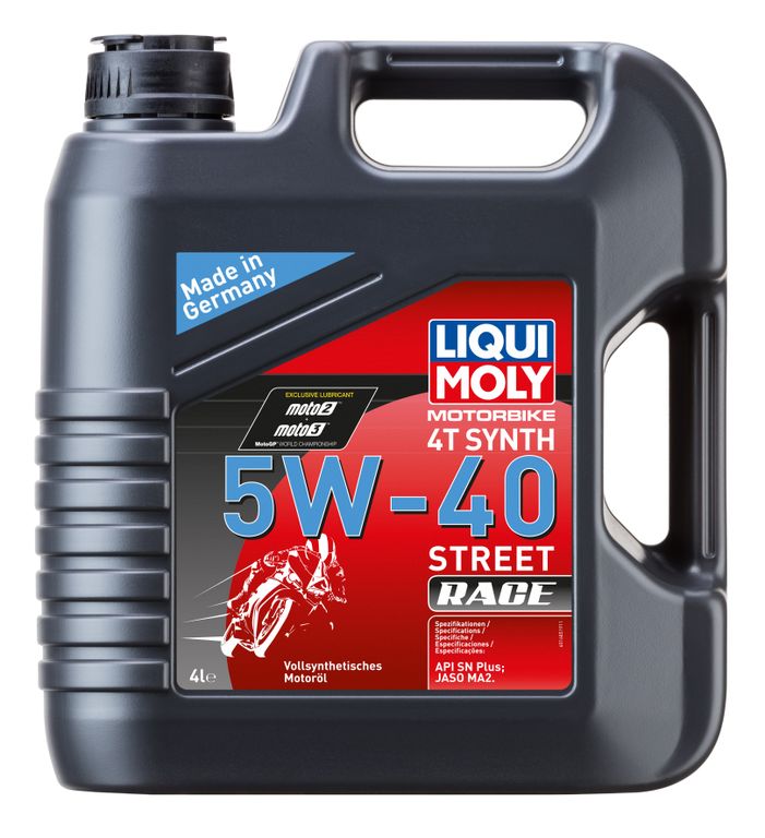 Синт. моторное масло д/4-т.мотоц. Liqui Moly Motorbike 4T Synth Street Race 5W-40 SM A3 (4л) (8070)