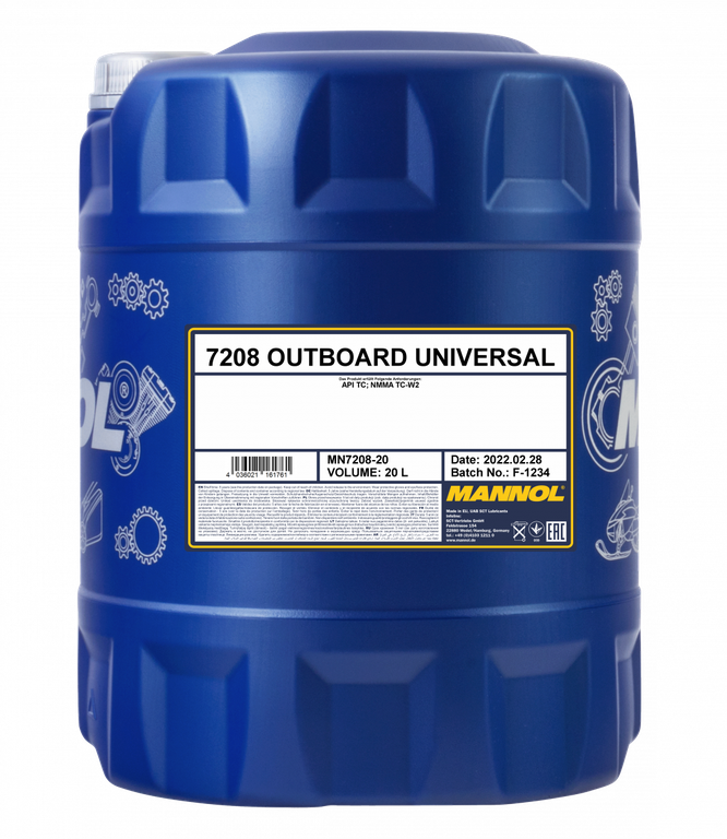 Моторное масло MANNOL Outboard Universal MN7208-20 (1451) 20L (Минеральное)