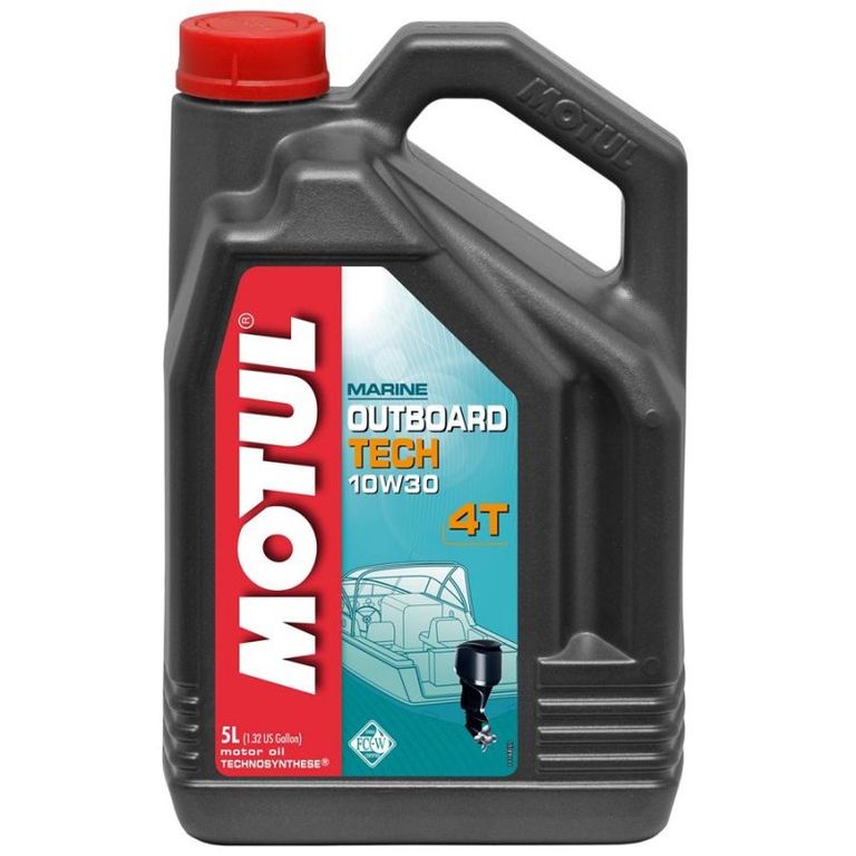 Масло моторное для 4-x тактных двигателей Motul Marine 4T 10W30 OUTBOARD TECH 4T FC-W - 5 Л (106447)