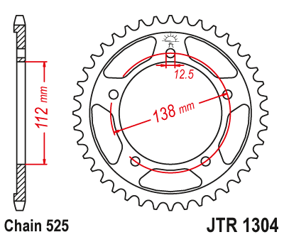 Звезда ведомая (42 зуб.) RK B5005-42 (Аналог: JTR1304.42) для мотоциклов Honda