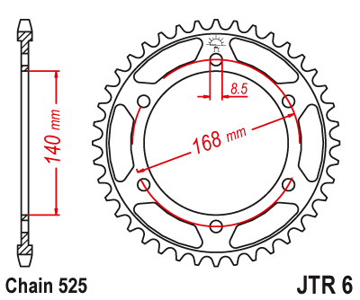 Звезда ведомая (41 зуб.) RK B5633-41 (Аналог: JTR6.41) для мотоциклов BMW